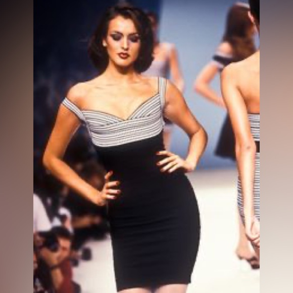 ISO Herve Leger Spring 1995 houndstooth dress - Picture 3 of 3